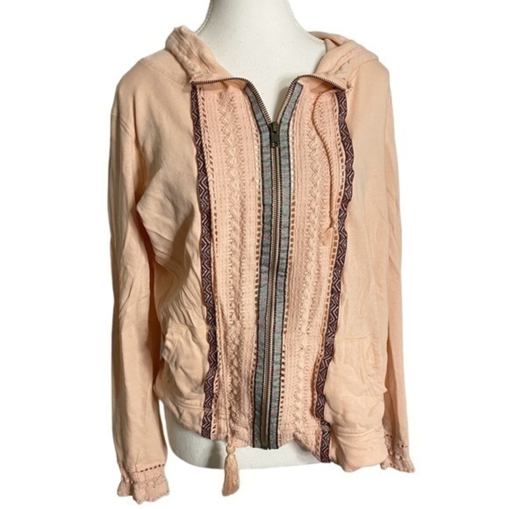Red Camel Hooded full zip embroidered crochet hoodie sweatshirt